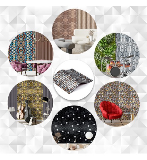 Самоклеющаяся алюминиевая плитка серый квадратик 300х300х3мм (1926)