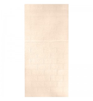 Самоклеюча декоративна 3D панель під цеглу кольору слонової кістки в рулоні 20 м 20000x700x3 мм