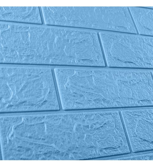 Самоклеюча декоративна 3D панель під блакитну цеглу 700x770x3мм